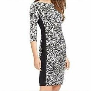 Lauren Ralph Lauren Black White 3/4‎ Sleeves Dress Size 12